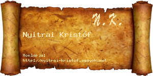Nyitrai Kristóf névjegykártya